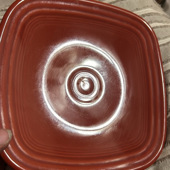 2 Fiestaware Scarlet Red Salad Dessert Square Plates Fiesta 7 1/2" USA - Picture 7 of 8